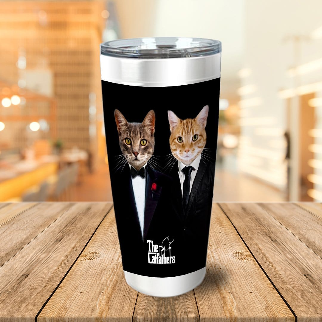 Vaso personalizado para 2 mascotas &#39;The Catfathers&#39;