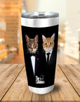 Vaso personalizado para 2 mascotas 'The Catfathers'