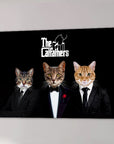 Lienzo personalizado con 3 mascotas 'Los Catfathers'