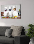 Lienzo personalizado con 3 mascotas 'The Chefs'