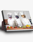 Lienzo personalizado con 3 mascotas de pie 'The Chefs'