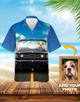 Camisa hawaiana personalizada (El clásico Woofstang: 1-4 mascotas)