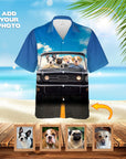 Camisa hawaiana personalizada (El clásico Woofstang: 1-4 mascotas)