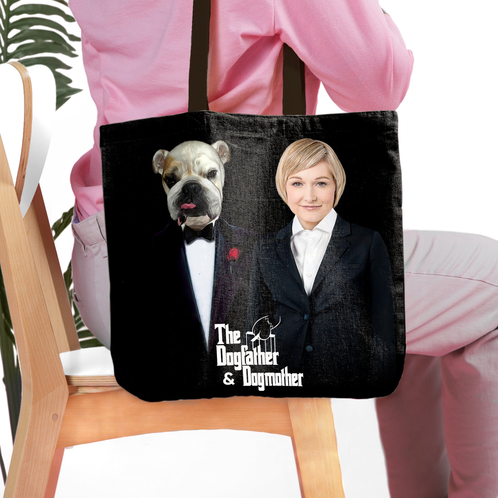 Bolsa de tela personalizada para mascotas/humanos &#39;The Dogfather &amp;amp; Dogmother&#39;