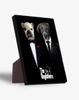 Lienzo personalizado con 2 mascotas de pie 'The Dogfathers'