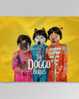 Manta personalizada para 3 mascotas 'The Doggo Beatles'