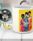 Taza personalizada con 3 mascotas 'The Doggo Beatles'