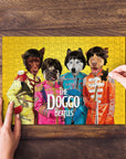 Rompecabezas personalizado de 4 mascotas 'The Doggo Beatles'