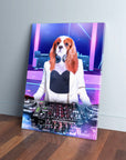 Lienzo personalizado para mascotas 'La DJ femenina'