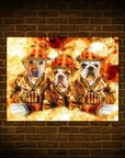 Póster personalizado de 3 mascotas 'Los Bomberos'