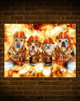 Póster personalizado de 4 mascotas 'Los Bomberos'