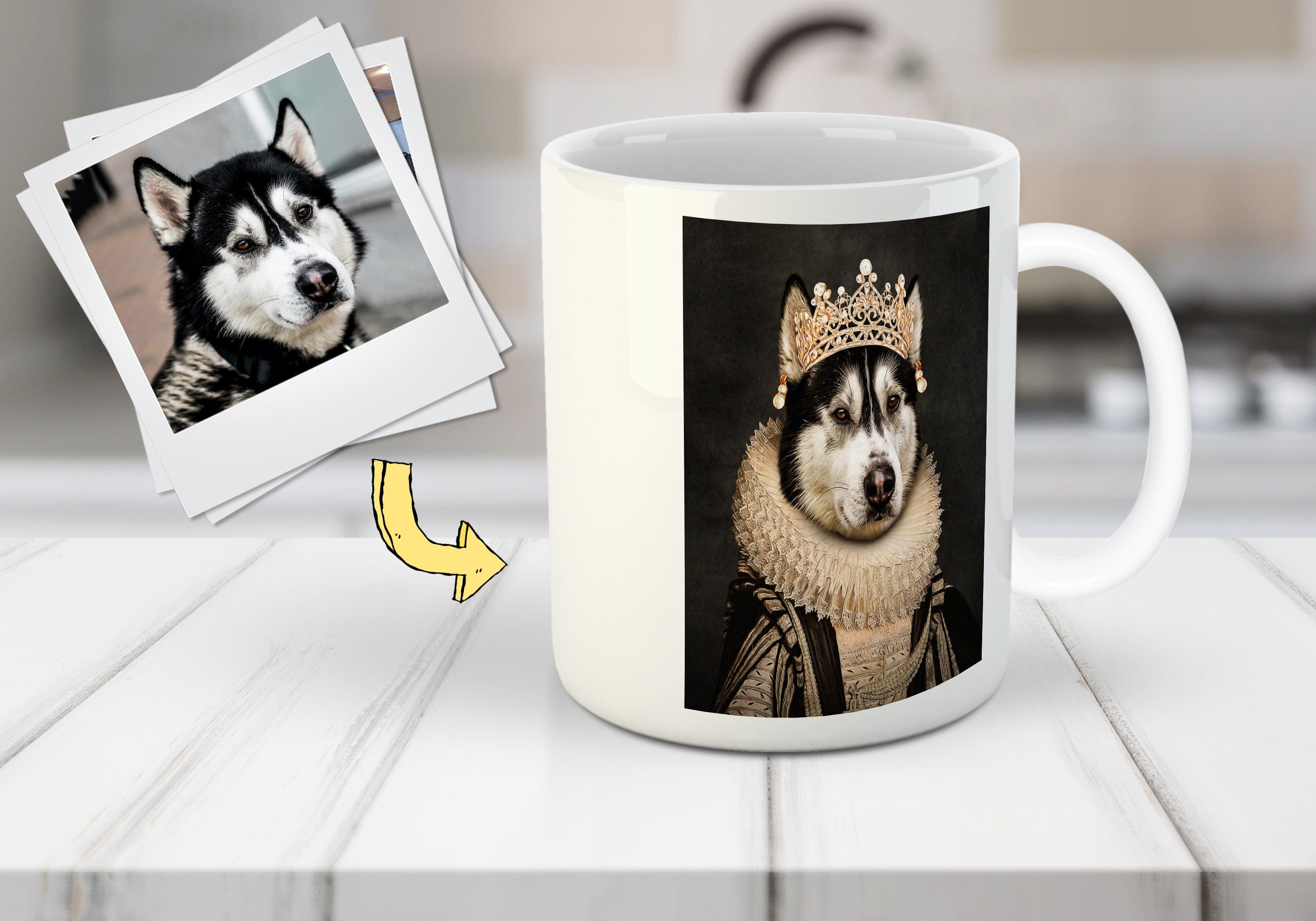 Taza Personalizada para Mascotas &#39;La Dama de las Perlas&#39;