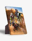 Lienzo personalizado para 2 mascotas 'The Motocross Riders'