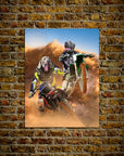 Póster personalizado con 2 mascotas 'The Motocross Riders'