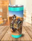 Vaso personalizado para 3 mascotas 'The Motocross Riders'