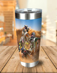 Vaso personalizado para 3 mascotas 'The Motocross Riders'