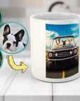 Taza personalizada con 3 mascotas 'The Classic Woofstang'