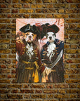 Póster personalizado de 2 mascotas 'Los Piratas'