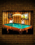 Póster personalizado con 2 mascotas 'The Pool Players'