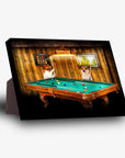 Lienzo personalizado para 2 mascotas 'The Pool Players'