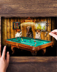 Puzzle personalizado de 3 mascotas 'The Pool Players'