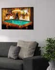 Lienzo personalizado con 5 mascotas 'The Pool Players'