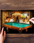 Rompecabezas personalizado de 5 mascotas 'The Pool Players'