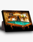 Lienzo personalizado con 5 mascotas de pie 'The Pool Players'