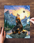 Puzzle personalizado para mascotas 'El lobo retro'