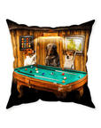 Cojín personalizado para 3 mascotas 'The Pool Players'