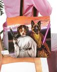 Bolsa de tela personalizada para 2 mascotas 'Princess Leidown &amp; Jedi-Doggo'