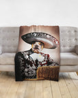 Personalized pet blanket featuring a bulldog in a Mariachi "Vicente Fernandogg" portrait.