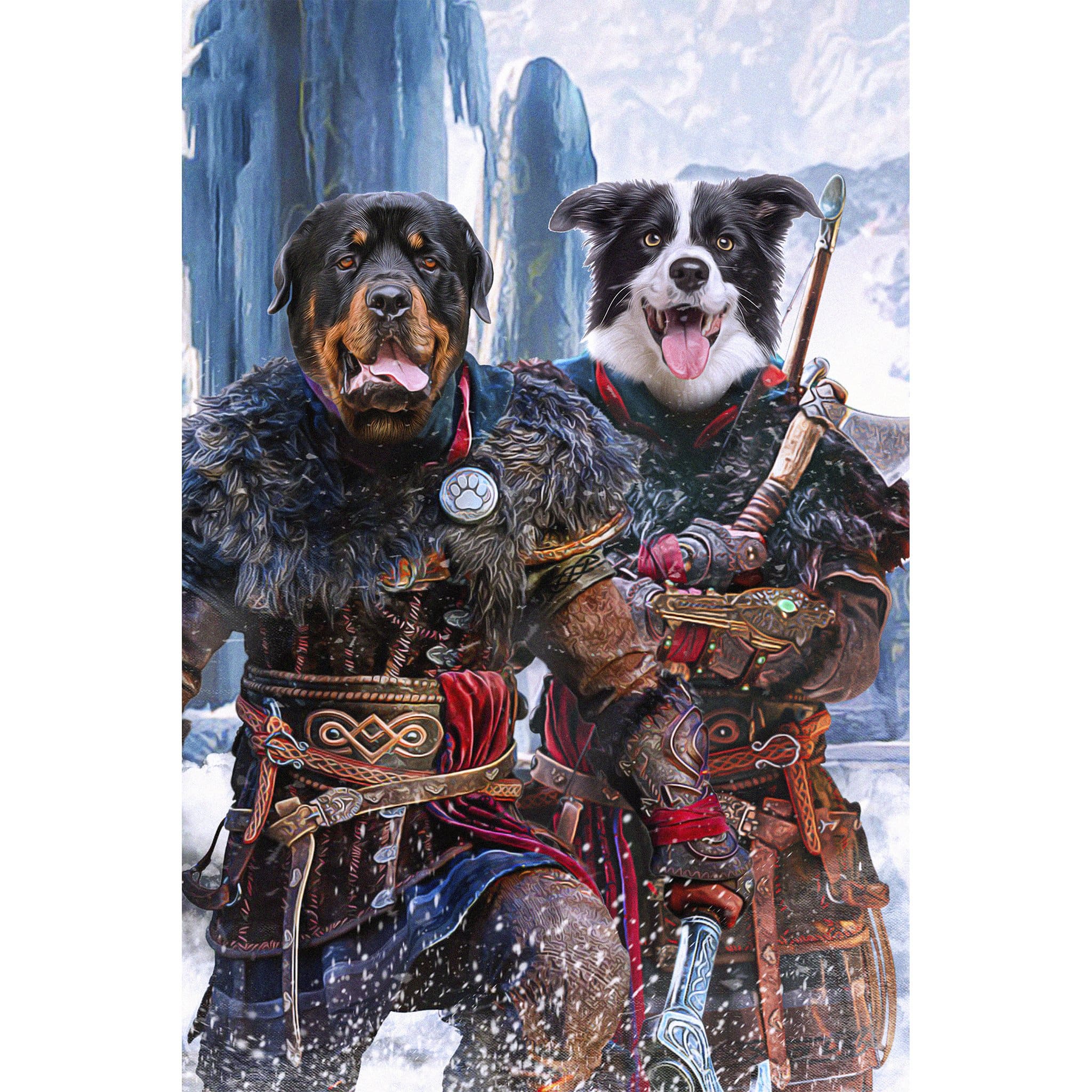 Retrato digital de 2 mascotas de &#39;Los guerreros vikingos&#39;