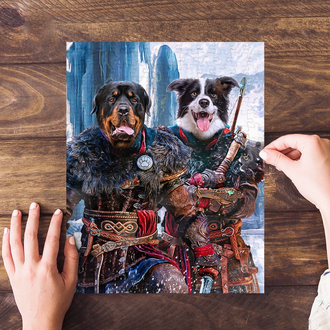 Puzzle personalizado de 2 mascotas &#39;Los guerreros vikingos&#39;