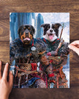 Puzzle personalizado de 2 mascotas 'Los guerreros vikingos'