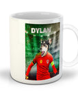 Taza personalizada para mascotas 'Wales Doggos Euro Football'