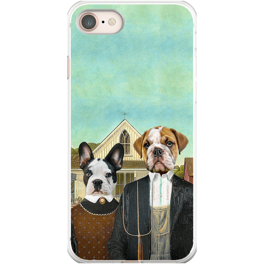 Funda personalizada para teléfono con 2 mascotas &#39;American Pawthic&#39;