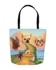 'The Rainbow Bridge 3 Pet' Bolsa de mano personalizada para 3 mascotas