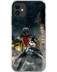 Funda personalizada para teléfono con 2 mascotas 'Bat Dog &amp; Robpaw'