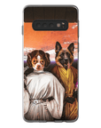 Funda personalizada para teléfono con 2 mascotas 'Princess Leidown &amp; Jedi-Doggo'