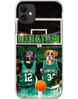 Funda personalizada para teléfono con 2 mascotas 'Boston Walkies'