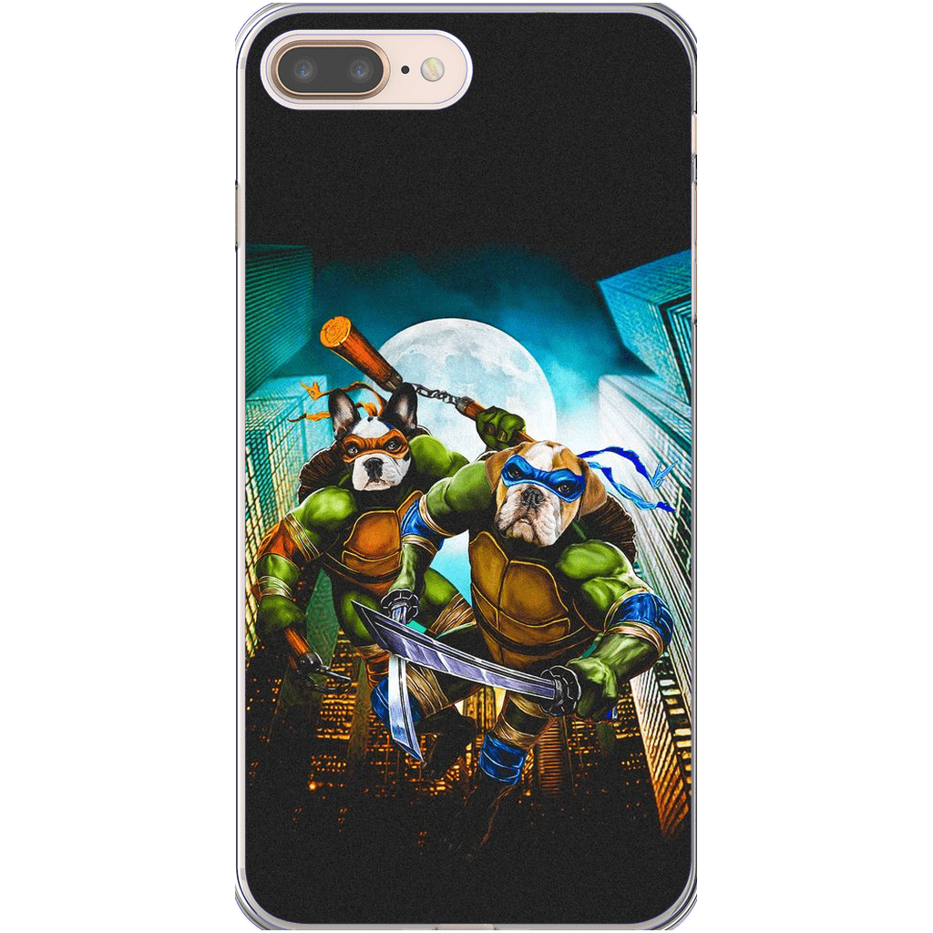 Funda personalizada para teléfono con 2 mascotas &#39;Teenage Mutant Ninja Doggos&#39;