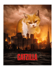 'Catzilla' Lienzo personalizado para mascotas de pie