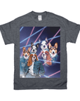 Camiseta personalizada con 3 mascotas 'Lazer Portrait (hembras) de los años 80' 