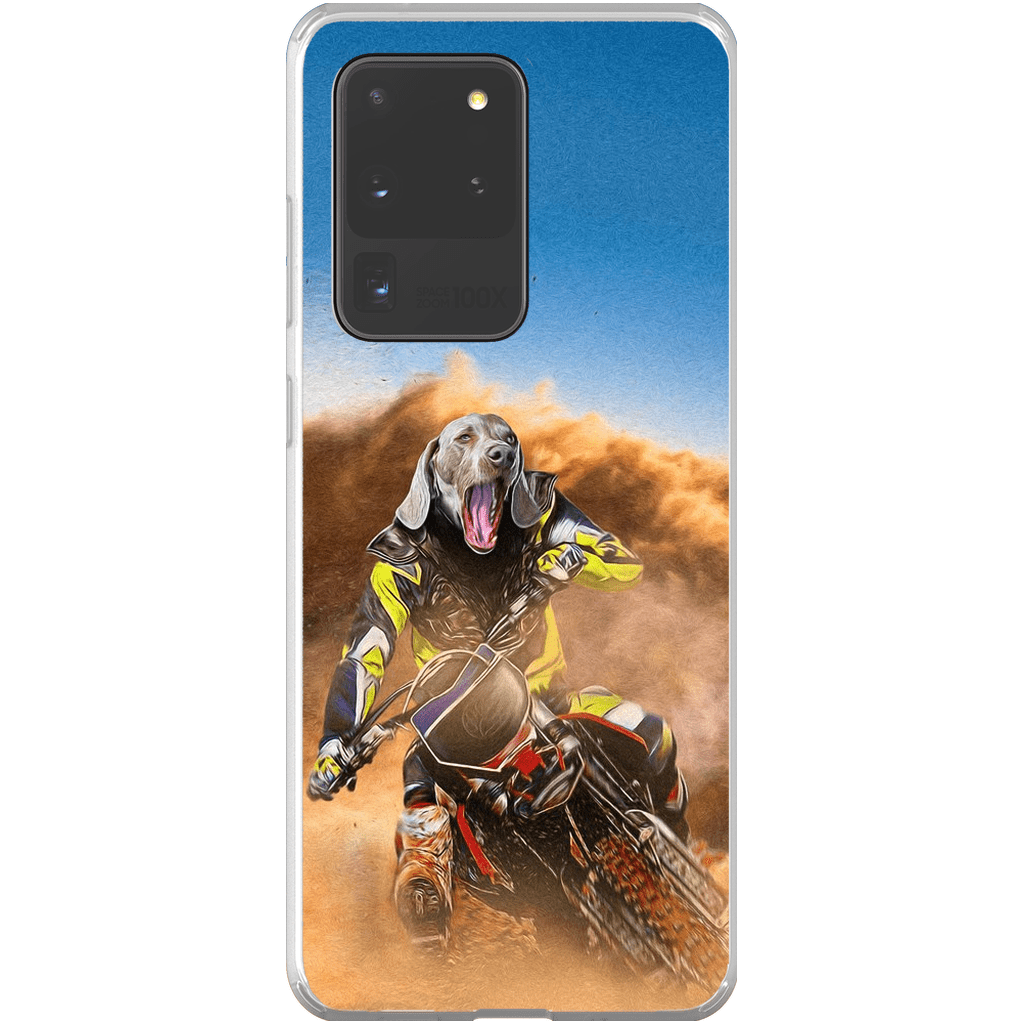 Funda para móvil personalizada &#39;El piloto de motocross&#39;