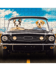 Rompecabezas personalizado de 2 mascotas 'The Classic Woofstang'