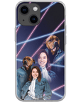 Funda para teléfono personalizada Lazer Portrait Pet (masculino)/humano (femenino) de los años 80