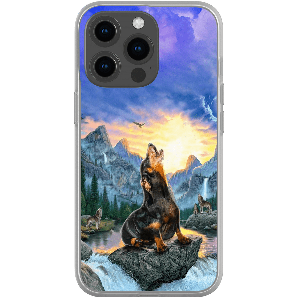 Funda para móvil personalizada &#39;El lobo retro&#39;