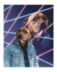 Lienzo personalizado de pie para mascotas 'Lazer Portrait de los años 80'