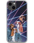 Funda personalizada para teléfono con 2 mascotas '1980s Lazer Portrait'